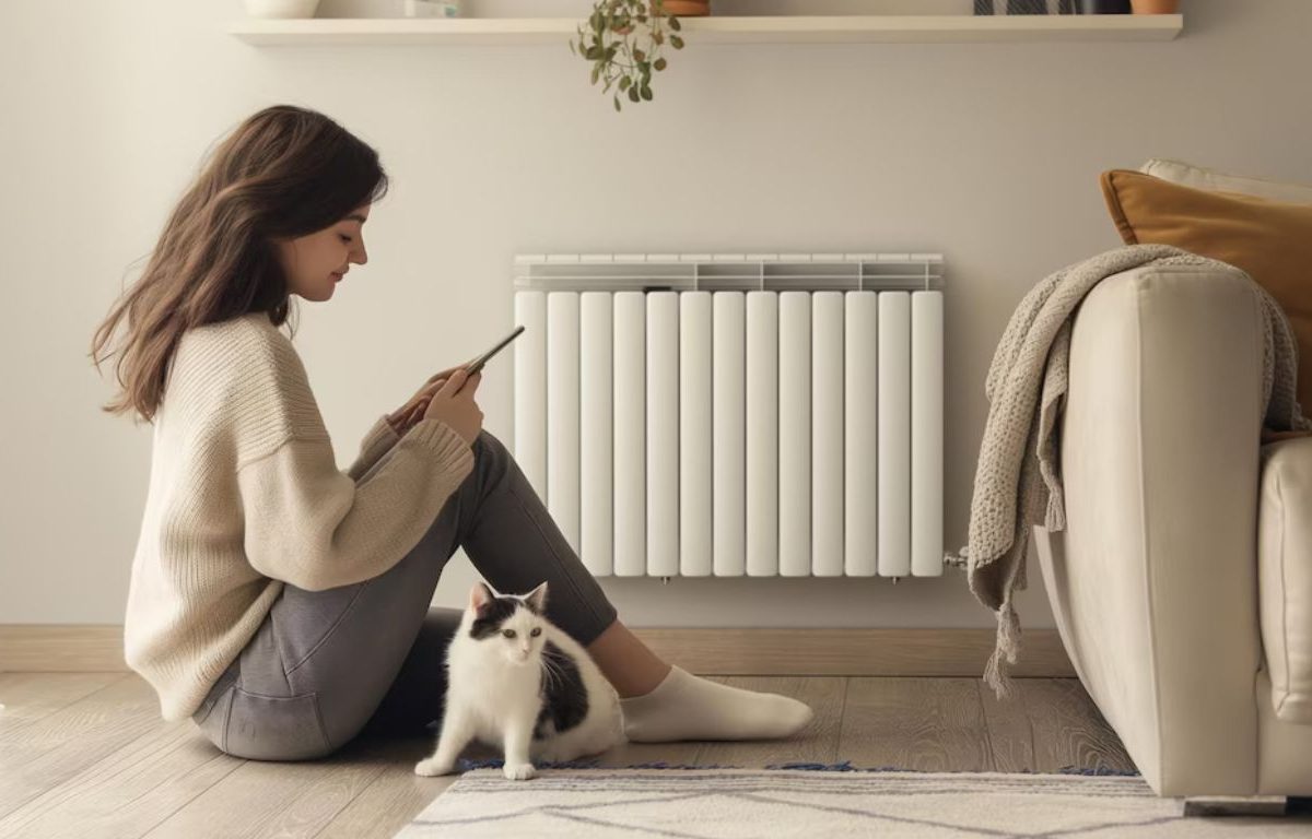 Professional engineer performing a central heating power flush to improve system efficiency and ensure even heat distribution throughout the home.