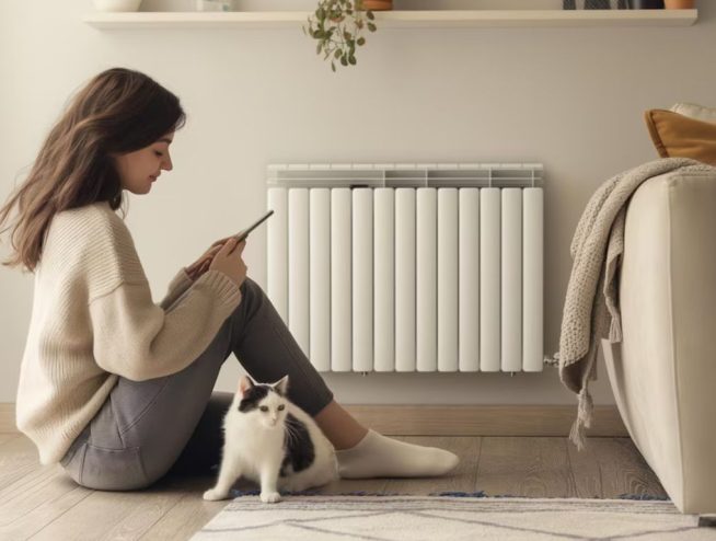 Professional engineer performing a central heating power flush to improve system efficiency and ensure even heat distribution throughout the home.